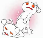  alien alien_humanoid all_fours ambiguous_gender antennae_(anatomy) bodily_fluids cum cum_inside cumshot doggystyle duo ejaculation from_behind_position genital_fluids humanoid male mascot orgasm_face red_eyes reddit redditor34 sex short_ears snoo thrusting white_body white_skin 