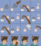  absurd_res anthro beverage canid canine coffee coffee_mug comic fox hi_res humor male mammal milk red_fox solo sugar villalobossand1 