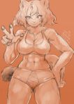  &lt;3 2020 5_fingers anthro big_breasts breasts chest_tuft felid feline female fingers gesture hair kiichi looking_at_viewer mammal nipple_outline pawpads smile solo tuft v_sign 