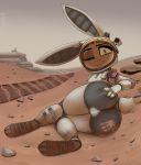  2020 absurd_res ball_bulge big_butt bulge butt detailed_background dirt dirty furgonomics girly hand_on_butt handprint hi_res holding_butt lagomorph leporid looking_at_viewer lying male mammal mars mars_rover on_side one_eye_closed outside rabbit scut_tail smile solo spacesuit stars_and_stripes texi_(yitexity) tongue tongue_out united_states_of_america wink yitexity 