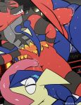  absurd_res anal anal_penetration anus bodily_fluids duo genitals greninja hi_res incineroar male male/male male_penetrated male_penetrating male_penetrating_male nintendo oral penetration penis pok&eacute;mon pok&eacute;mon_(species) rimming sex sweat video_games winick-lim 