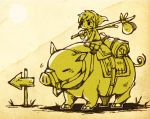  2014 ambiguous_gender clothing domestic_pig duo humanoid humanoid_pointy_ears hylian male mammal nintendo suid suina sus_(pig) teijiro the_legend_of_zelda toon_link video_games wind_waker 