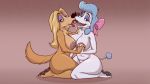  16:9 2020 anthro anthrofied areola big_breasts blonde_hair blue_body blue_fur blue_hair bodily_fluids bow breasts canid canine canis claws curvy_figure disney domestic_dog duo eyebrows eyelashes eyeshadow female female/female fur georgette_(disney) hair half-closed_eyes hi_res hyenatig_(artist) jungledyret_hugo lips lipstick long_hair makeup mammal mature_female miss_nutzi narrowed_eyes navel nipples old oliver_and_company open_mouth pawpads poodle saliva saliva_drip slightly_chubby smile tongue tongue_out tongue_tongue white_body white_fur wide_hips widescreen 