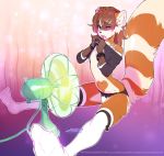  &lt;3 ailurid anthro arylon_lovire blush bodily_fluids bow breath bulge clothing cooling_off cuffs_(disambiguation) fam feet fluffy fluffy_tail girly hi_res invalid_tag legwear male mammal mothux panties panting piercing pulling_up_shirt red_panda socks solo sweat thigh_highs toes tongue tongue_out underwear 