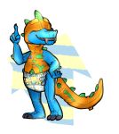  abu animate_inanimate anthro diaper dinosaur gesture giraffe giraffid inflatable living_inflatable male mammal pattern_diaper peekabu pointing pool_toy reptile rex scalie simple_background solo star techno. 