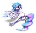  2020 alpha_channel animal_genitalia animal_pussy anus blush butt clothing cutie_mark equid equine_pussy eyelashes feathered_wings feathers female feral friendship_is_magic genitals hasbro hi_res horn legwear mammal my_little_pony princess_celestia_(mlp) pussy simple_background slowderpyguy solo transparent_background white_body white_feathers winged_unicorn wings 