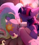  2018 anus blush butt cunnilingus cutie_mark dock dogihotdogi duo equine eyes_closed female female/female feral feral_on_feral friendship_is_magic hair hi_res horn inside mammal multicolored_hair my_little_pony open_mouth oral princess_celestia_(mlp) pussy pussy_juice pussy_juice_string raised_tail saliva saliva_string sex tongue tongue_out twilight_sparkle_(mlp) unicorn vaginal 