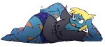  2019 alpha_channel anthro big_butt black_clothing black_shirt black_topwear blonde_hair blue_body blue_bottomwear blue_clothing blue_skin bottomwear breasts bree_(junk_planet) brown_eyes butt clothed clothing colored_sketch female hair hi_res lying medium_breasts on_side orange_stripes potoobrigham scalie scratching scratching_butt shirt simple_background solo striped_body striped_skin stripes t-shirt topwear transparent_background wide_hips 