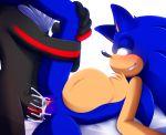  andromorph anthro blush bodily_fluids crossgender cum cum_in_pussy cum_inside duo genital_fluids genitals hi_res intersex intersex/male jayaero leg_over_shoulder male nude pregnant pussy shadow_the_hedgehog sonic_the_hedgehog sonic_the_hedgehog_(series) vaginal 