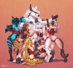  2018 absurd_res alex_marx alexthecatte_(disambiguation) animal_genitalia anthro arm_grab arm_holding ball_fondling balls blue_body blue_fur breasts brown_hair canid canine canine_anatomy canis cheetah chest_markings clothed clothing digital_media_(artwork) digitigrade domestic_cat fangs felid feline felis female fluffy fondling fur genitals green_eyes group hair hi_res huge_filesize kisha kisharra large_sheath licking licking_lips licking_own_lips makeup male male/female mammal mane markings matching_outfits mihari muscular muscular_male nude orange_body orange_fur pantherine paw_tattoo sabertooth_(anatomy) sabertoothed_cat self_lick sheath siamese sibling simple_background size_difference skimpy_bottoms smile snow_(snowier) spots spotted_body spotted_fur stoopix striped_body striped_fur stripes styx_(jelomaus) tail_curl tattoo tiger tongue tongue_out twins white_body white_fur wolf 