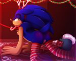  andromorph anthro anus butt candy candy_cane candy_cane_dildo christmas clothing collar crossgender duo food genitals hi_res holidays intersex intersex/male jayaero leash legwear male pussy sonic_the_hedgehog sonic_the_hedgehog_(series) thigh_highs 