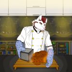  bakery bread canid canine canis chef food hi_res kitchen male mammal solo tronse white_body wolf 