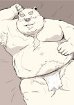 2012 anthro asian_clothing belly clothing east_asian_clothing fundoshi hi_res humanoid_hands japanese_clothing male mammal moobs navel one_eye_closed overweight overweight_male solo tachiuo underwear ursid wink 