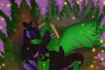  arthropod beetle collar dragon dreamworks duo elateroid embrace emerald_light_fury female female/female feral firefly green_body green_scales herm herm/male how_to_train_your_dragon insect intersex intersex/male interstellar_fury light_fury male night_fury night_sky puff_moonwatcher saviifox scales scalie starchaser western_dragon 