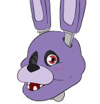  2014 alpha_channel animatronic anthro blush bonnie_(fnaf) chubanon five_nights_at_freddy&#039;s headshot_portrait hi_res lagomorph leporid looking_at_viewer machine male mammal one_eye_closed open_mouth open_smile portrait rabbit red_eyes robot simple_background smile solo teeth transparent_background video_games wink 