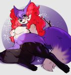  &lt;3 2020 anthro avante92 braixen breasts canid canine digital_media_(artwork) eyewear featureless_breasts female fur glasses hi_res inner_ear_fluff looking_at_viewer mammal nintendo pok&eacute;mon pok&eacute;mon_(species) purple_body purple_fur purple_tail shiny_pok&eacute;mon signature solo tuft video_games white_body white_fur 