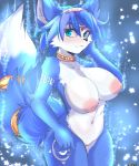  absurd_res big_breasts blue_body blue_fur blush breasts canid canine female fox fur genitals hi_res krystal looking_at_viewer mammal navel nintendo nipples pussy sarox solo star_fox video_games 