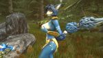  16:9 2020 3d_(artwork) 4k absurd_res anthro blue_body blue_fur blue_hair breasts canid canine clothed clothing digital_media_(artwork) female fox fur hair hi_res krystal looking_at_viewer mammal nintendo nipples smallking smile solo source_filmmaker standing star_fox topless video_games widescreen 