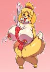  &lt;3 &lt;3_eyes animal_crossing balls big_breasts big_butt blush bodily_fluids breasts brown_eyes butt canid canine canis cum cum_on_breasts domestic_dog drooling erection fur genital_fluids genitals hair hi_res himabima_(artist) holding_breast humanoid_genitalia humanoid_penis intersex isabelle_(animal_crossing) lactating looking_at_viewer mammal nintendo nipples nude open_mouth penis pink_background saliva shih_tzu simple_background smile solo standing sweat teeth thick_thighs tongue tongue_out toy_dog video_games wide_hips yellow_body yellow_fur 