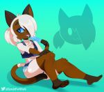  absurd_res anthro big_butt blue_eyes blue_sclera bottomwear brown_body brown_fur butt clothing crop_top domestic_cat felid feline felis food fur girly hair hair_over_eye hi_res hotpants looking_at_viewer male mammal midriff multicolored_body multicolored_fur one_eye_closed one_eye_obstructed pawpads percy_(teckworks) ponytail popsicle sans_(undertale) shirt shorts siamese sitting smile solo somescrub tied_hair tongue tongue_out topwear two_tone_body two_tone_fur undertale video_games when_you_see_it white_body white_fur white_hair wink 