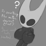  2020 ? arthropod big_breasts black_body breasts dialogue featureless_breasts fecharis female hollow_knight hornet_(hollow_knight) huge_breasts insect low_res monochrome non-mammal_breasts solo team_cherry uwotinfokm8 vessel_(species) video_games 