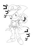  2020 akiridk anthro belt black_and_white bottomwear classic_sonic classic_sonic_(universe) clothing cosplay crossover crossover_cosplay eulipotyphlan footwear gesture hand_in_pocket hat headgear headwear hedgehog hi_res jacket japanese_text jojo&#039;s_bizarre_adventure jotaro_kujo line_art mammal monochrome pants pockets pointing pointing_at_viewer shoes sonic_the_hedgehog sonic_the_hedgehog_(series) standing text topwear 