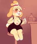  &lt;3 2020 animal_crossing anthro big_butt blush breasts brown_eyes butt canid canine canis clothed clothing domestic_dog drunk female flashing flashing_breasts flirting fur hair hi_res isabelle_(animal_crossing) lewdudon looking_at_viewer mammal nintendo nipples shih_tzu sitting smile solo substance_intoxication thick_thighs tongue toy_dog undressing video_games wide_hips yellow_body yellow_fur 