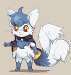  2015 2_tails ambiguous_gender asian_mythology big_tail blue_body blue_fur cape cheek_tuft clothing east_asian_mythology facial_tuft felid feline fur gloves_(marking) hip_tuft iveechan japanese_mythology leg_markings mammal markings menthe_&quot;mint&quot;_julep meowstic multi_tail mythology neck_tuft nekomata nintendo pok&eacute;mon pok&eacute;mon_(species) red_eyes smile socks_(marking) solo tales_of_tabira trans_woman_(lore) tuft video_games whiskers white_body white_fur yellow_sclera yōkai 