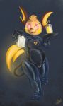  &infin; &lt;3 &lt;3_eyes 2020 absurd_res anthro beverage black_background black_nose bodysuit bulge butler clothing digital_drawing_(artwork) digital_media_(artwork) fur glistening gloves handwear hi_res hypnosis male mammal mind_control nintendo open_mouth orange_body orange_fur plate pok&eacute;mon pok&eacute;mon_(species) raichu rubber simple_background skinsuit smile solo stormdragonblue tight_clothing video_games yellow_body yellow_fur 