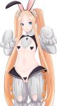  1girl abigail_williams_(fate/grand_order) absurdres adapted_costume alternate_hairstyle animal_ears bangs black_hairband blonde_hair bloomers blue_eyes bow breasts bunny_ears butterfly_hair_ornament closed_mouth fake_animal_ears fate/grand_order fate_(series) forehead grey_bloomers hair_ornament hairband hands_up heart_pasties heroic_spirit_festival_outfit highres keyhole long_hair long_sleeves looking_at_viewer maebari navel orange_bow parted_bangs pasties pussy reverse_bunnysuit reverse_outfit sidelocks skate1014 sleeves_past_fingers sleeves_past_wrists small_breasts smile solo twintails uncensored underwear very_long_hair 