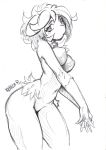  2018 black_and_white breasts eeveelution espeon eyebrows eyelashes female fur hair krakenparty long_hair monochrome navel nintendo nipples nude pok&eacute;mon pok&eacute;mon_(species) signature simple_background sketch solo traditional_media_(artwork) video_games white_background 