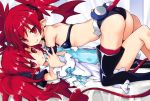 2girls ass boots breasts demon_girl demon_tail demon_wings disgaea disgaea_d2 dual_persona etna flat_chest iwasi-r looking_at_viewer makai_senki_disgaea mini_wings multiple_girls pointy_ears red_hair slit_pupils small_breasts smile tail thigh_boots thighhighs thighhighs_under_boots wings 