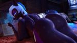 16:9 3d_(artwork) anthro armor bedroom_eyes big_butt book breasts butt digital_media_(artwork) doctor-sfm english_text equid female friendship_is_magic headgear helmet hi_res horn looking_at_viewer looking_back lying mammal my_little_pony narrowed_eyes nightmare_moon_(mlp) nude on_front seductive text unicorn widescreen 