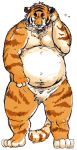  2012 anthro bara_29 belly felid hi_res kemono male mammal overweight overweight_male pantherine simple_background solo tiger tongue tongue_out white_background 