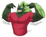  badroy canid canine canis flexing fur green_body green_fur hi_res male mammal muscular plant rivals_of_aether solo sylvanos video_games wolf 