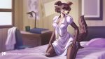  16:9 2020 5_fingers alanscampos anthro beastars bed black_nose book breasts canid canine canis chair cleavage clothed clothing desk digital_media_(artwork) female fingers furniture hi_res inside juno_(beastars) lamp mammal midriff on_bed patreon solo text url widescreen window wolf 