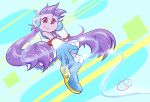  anthro boots clothed clothing dragon female footwear freedom_planet freedom_planet_2 gloves hair handwear headphones hi_res hybrid looking_at_viewer mammal purple_hair sash_lilac smile solo video_games virgovoid 