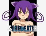  animal_ears artist_request blair blush lowres oekaki purple_hair solo soul_eater 