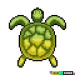  1:1 8-bit digital_media_(artwork) feral green_body green_shell male pixel_(artwork) reptile scales scalie shell turtle unknown_artist yellow_body yellow_eyes yellow_scales 
