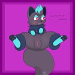  1:1 absurd_res canid canine dialogue female feral front_view genitals hi_res lying mammal nintendo on_back pok&eacute;mon pok&eacute;mon_(species) presenting presenting_pussy pussy shiny_pok&eacute;mon shy simple_background solo spread_legs spreading talking_to_viewer temiest video_games zorua 