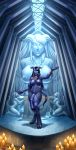  2017 absurd_res altar animal_genitalia animal_penis arina_(ladylightest) balls big_breasts big_penis biped black_hair blizzard_entertainment bracelet breasts clothed clothing collar curvaceous curvy_figure detailed_background digital_media_(artwork) draenei equine_penis flaccid genitals gynomorph hair hi_res hooves horn huge_penis humanoid inside intersex jewelry long_hair looking_at_viewer necklace nipples not_furry penis pinup pose raised_arm runes sculpture skimpy smile solo standing statue syberfab tail_ring tattoo temple tentacles translucent translucent_clothing video_games voluptuous warcraft 