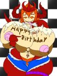  3:4 big_breasts birthday breasts candle clothing drake_flame female hair hi_res horn huge_breasts human humanoid hyper hyper_breasts icing long_hair mammal memory123 milk scalie solo thick_thighs thigh_strap tight_clothing 
