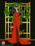  anthro canid canine champagne_glass clothed clothing dress female hi_res long_legs mammal maned_wolf psalm_(character) red_clothing red_dress smile solo wolfpsalm 