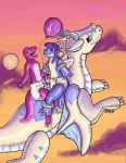  angel_dragon animate_inanimate anthro balloon bodily_fluids cum cum_on_balloons diaper dinosaur dragon female feral fyruu genital_fluids group hi_res inflatable living_inflatable male male/female pool_toy reptile scalie sunset thepampurredkitten wand zoran 