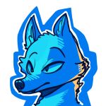  1:1 2020 ambiguous_gender anthro avatar_material blue_theme canid canine canis cheek_tuft facial_tuft fuel_(artist) head_tuft headshot_portrait mammal monochrome neck_tuft outline portrait simple_background solo tuft white_background wolf 