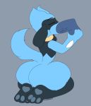  ambiguous_gender ambiguous_penetrated anthro baby_pok&eacute;mon balls big_butt blue_body blue_fur butt disembodied_penis duo fur genitals hi_res male male/ambiguous male_penetrating male_penetrating_ambiguous nintendo oral pawpads penetration penis pok&eacute;mon pok&eacute;mon_(species) riolu sex solo_focus toes traashmann vein veiny_penis video_games 