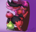  2019 anthro_to_feral canid canid_demon canine cloven_hooves demon dildo english_text female feral fur genitals hair hellhound hooves horn legendary_pok&eacute;mon mammal masturbation nintendo nude penetration pok&eacute;mon pok&eacute;mon_(species) pussy pyruvic sex_toy shaymin simple_background solo species_transformation text tongue tongue_out transformation vaginal video_games xilrayne 