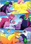  ... 2020 absurd_res alternate_species angry anthro applejack_(mlp) big_butt breast_size_difference breast_squish breasts breasts_frottage butt clothing cloud comic cowboy_hat cutie_mark dragon equid equine eyes_closed featureless_breasts female fluttershy_(mlp) friendship_is_magic group hat headgear headwear hi_res horn huge_butt hybrid hyper hyper_butt macro mammal my_little_pony nude open_mouth pinkie_pie_(mlp) pterippus rarity_(mlp) sky squish stetson text twilight_sparkle_(mlp) unamused unicorn vale-city wings 