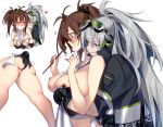  2girls aek-999_(girls_frontline) anthropomorphism apron ass ass_grab breast_grab deathalice female_commander_(girls_frontline) girls_frontline goggles hug naked_apron pussy uncensored yuri 