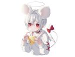  albinoraccoon all_male angel bow choker food halo hoodie male original pointed_ears red_eyes short_hair tail white white_hair wings 